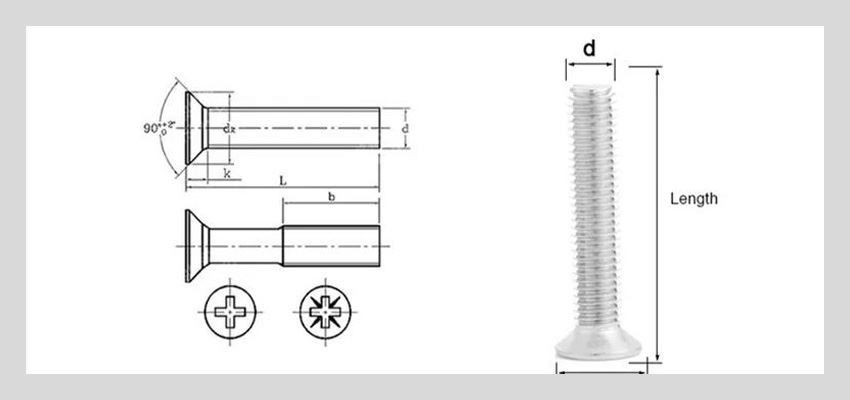 black flat head machine screw